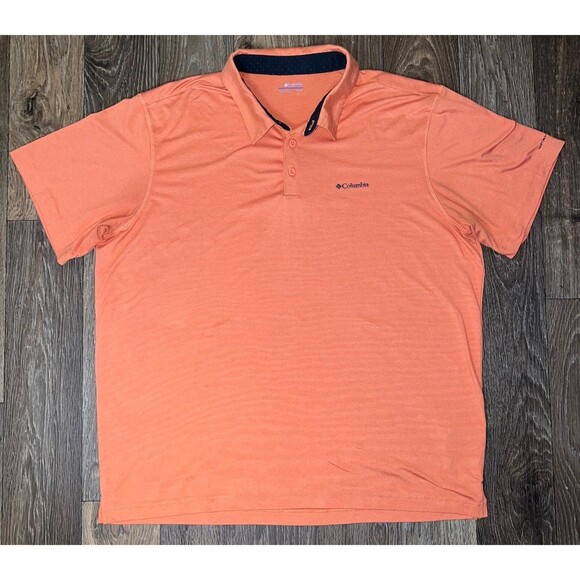 Columbia Polo Shirt Mens Size XL Orange Short Sleeve - Picture 1 of 6